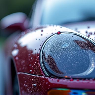 A microscopic view of a protective coating on a car's paintwork.