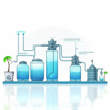 Diagram of a water purification and recycling system.